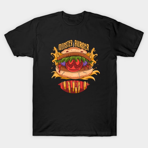 Monster Burger v2 T-Shirt by VALRON